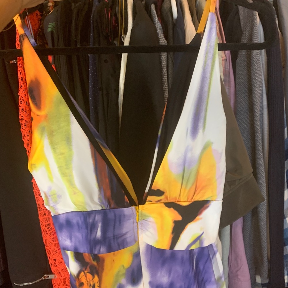 Multi color/deep V long dress!